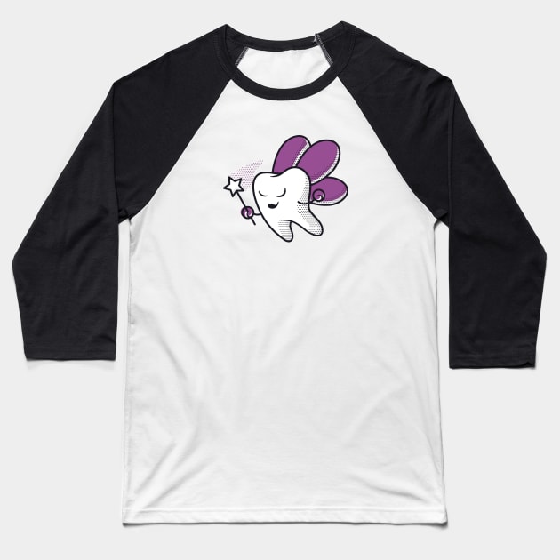 Tooth Fairy Cartoon Baseball T-Shirt by SLAG_Creative